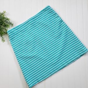 Talbots Stretch Pencil Skirt Aqua White Stripe size 10